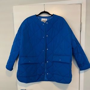 Zara quilted jacket bright blue